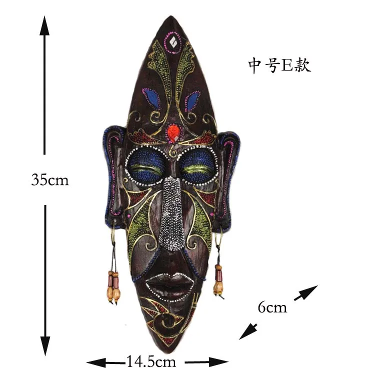 Aqumotic настенная африканская маска настенный Декор 3d маска племя ручное украшение Смола лицо крутые африканские маски Фейсбук Декор - Цвет: M E