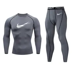 Мужская спортивная одежда, брендовый костюм для бега, Быстросохнущий Фитнес, компрессионные Смешанные боевые искусства джиу-джитсу