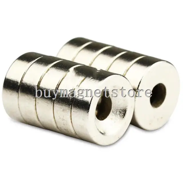 10PCS Super Strong Round Neodymium Countersunk Ring Magnets 12 mm x 4