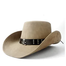 Зимняя винтажная женская мужская Ковбойская Шляпа Ковбойская ковбойская шляпа ковбойская с кожаным ремешком