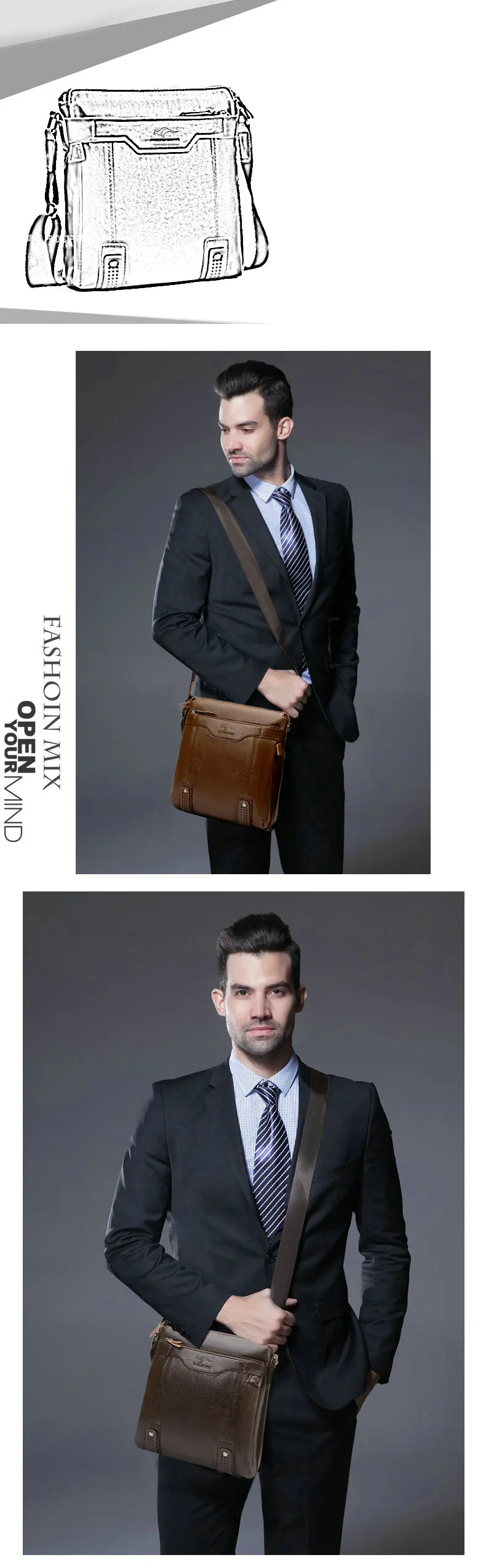 Мужская сумка через плечо, кожаная мужская сумка в винтажном стиле, повседневная мужская сумка-мессенджер, мужская сумка через плечо