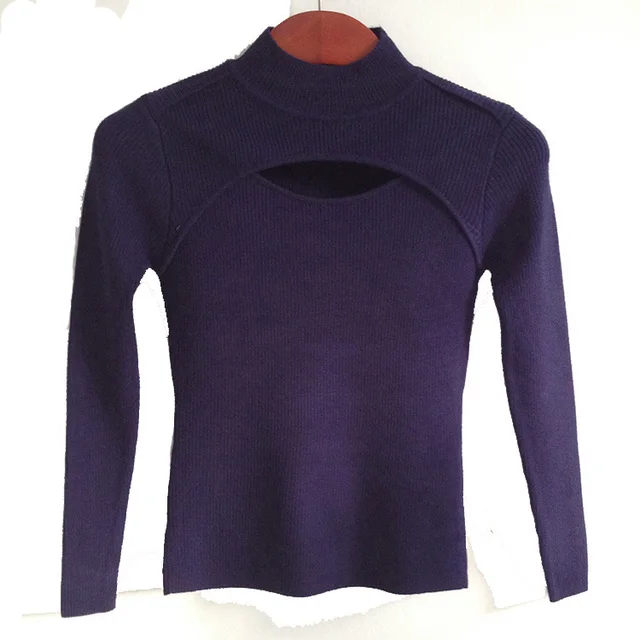 Japanese Fashion Anime Keyhole Sweater Keyhole Turtleneck 5 Colorin Pullovers from Women's