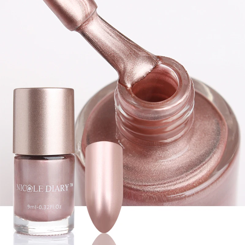 

NICOLE DIARY 9ml Metallic Nail Polish Rose Red Mirror Effect Shiny Metal Polish Varnish