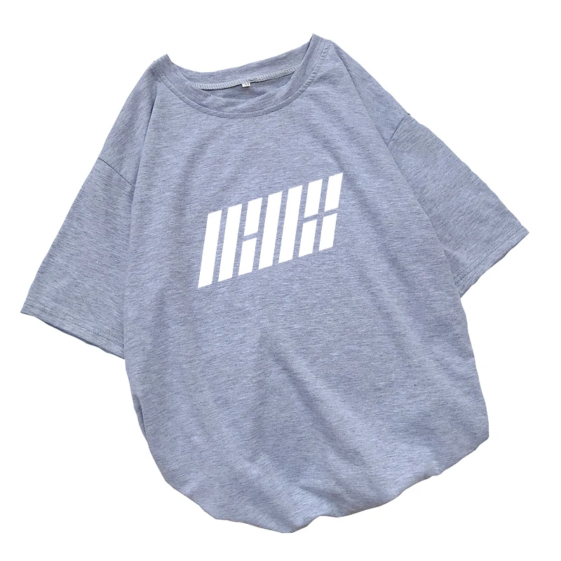 Kpop Tshirt Women Summer Korean IKON Letter Print Tee Shirt Femme Harajuku Casual Loose Tops Plus Size Streetwear Camiseta Mujer (4)