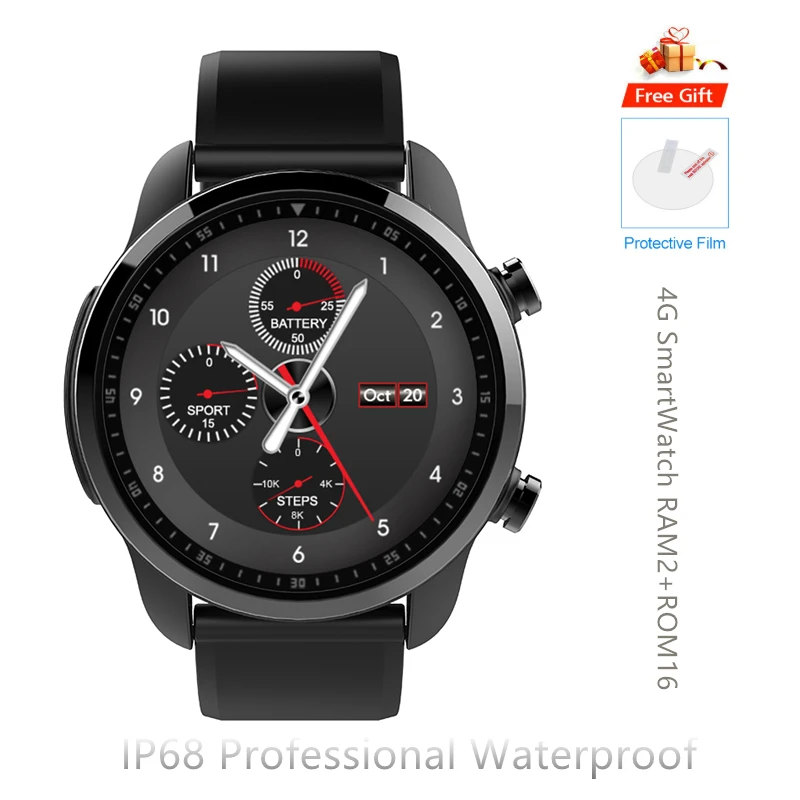 

IP68 Waterproof KOSPET Brave 4G MTK6737 Bluetooth Android 6.0 2GB+16GB GPS Business Smart Watch Phone PK lem8 PK Huami Amazfit 2