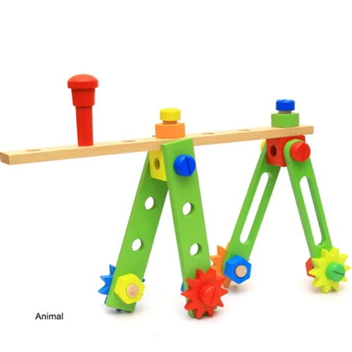 Montessori DiY wooden screw math toy for kids 3 year old removable toy assembling tool table learning Educational toys