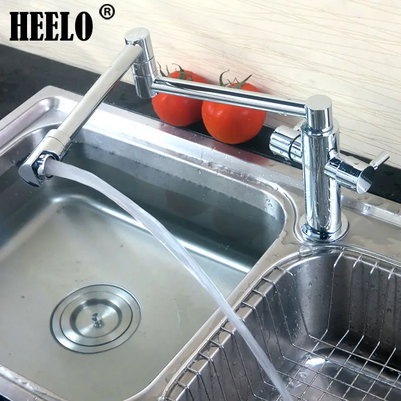

Double-handle pull folding kitchen faucet swivel sink faucet kitchen faucets hot and cold water mixer torneira chrome