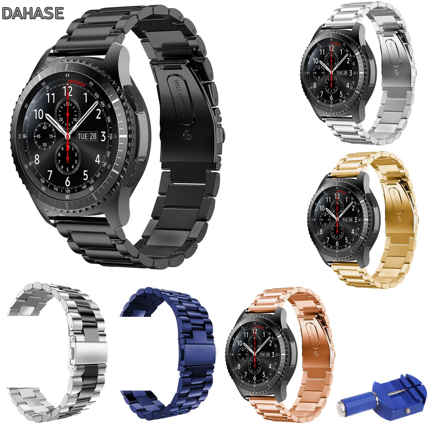 Ремешок из нержавеющей стали для Samsung Gear S3 Frontier классический браслет Galaxy Watch 46 мм с