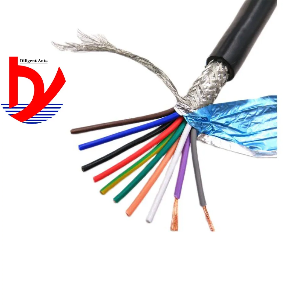 24AWG 0.2mm2 multi-core shielded cable RVVP 2/3/4/5/6/7/8/10/12/14/16/20/24 anti-interference control line inverter and signal l