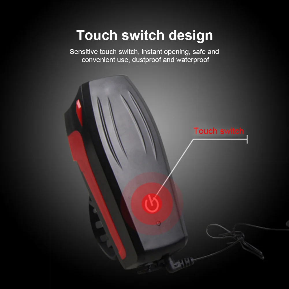 Cheap Electric Loud MTB Bike Air Horn Ring Light Road Bike Handlebar 130db Bell Siren Cycling Front Lamp FI-19ING 3