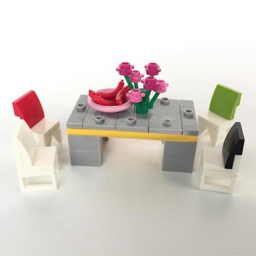 Single LegoINGlys Table Chair Sofa Block MOC Accessories for Home Bricks DIY Building Blocks Furniture DIY Toys For Children (6)