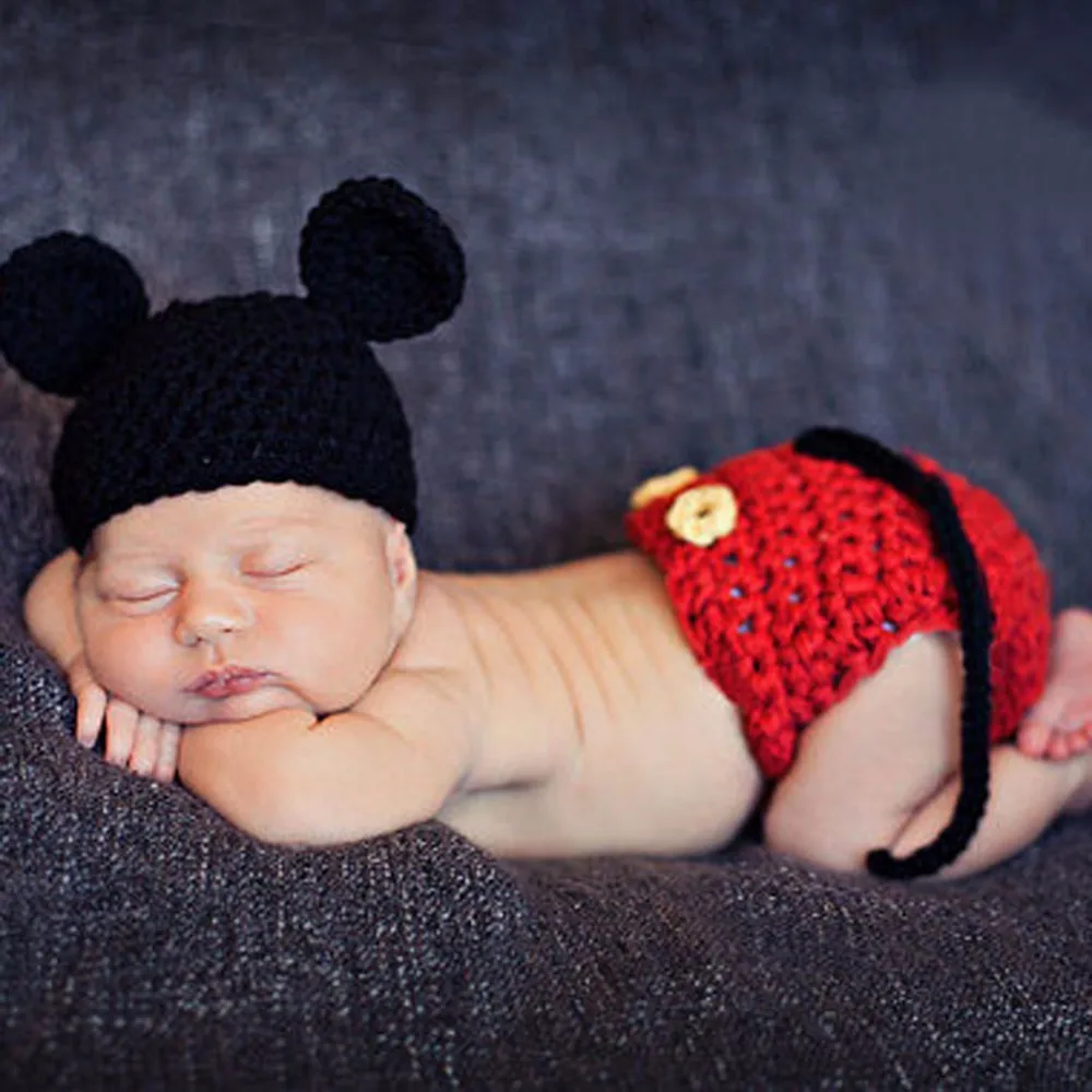 Newborn font b Baby b font Crochet Knit Costume Photo Photography Prop Girls Boys Outfits Fotografia