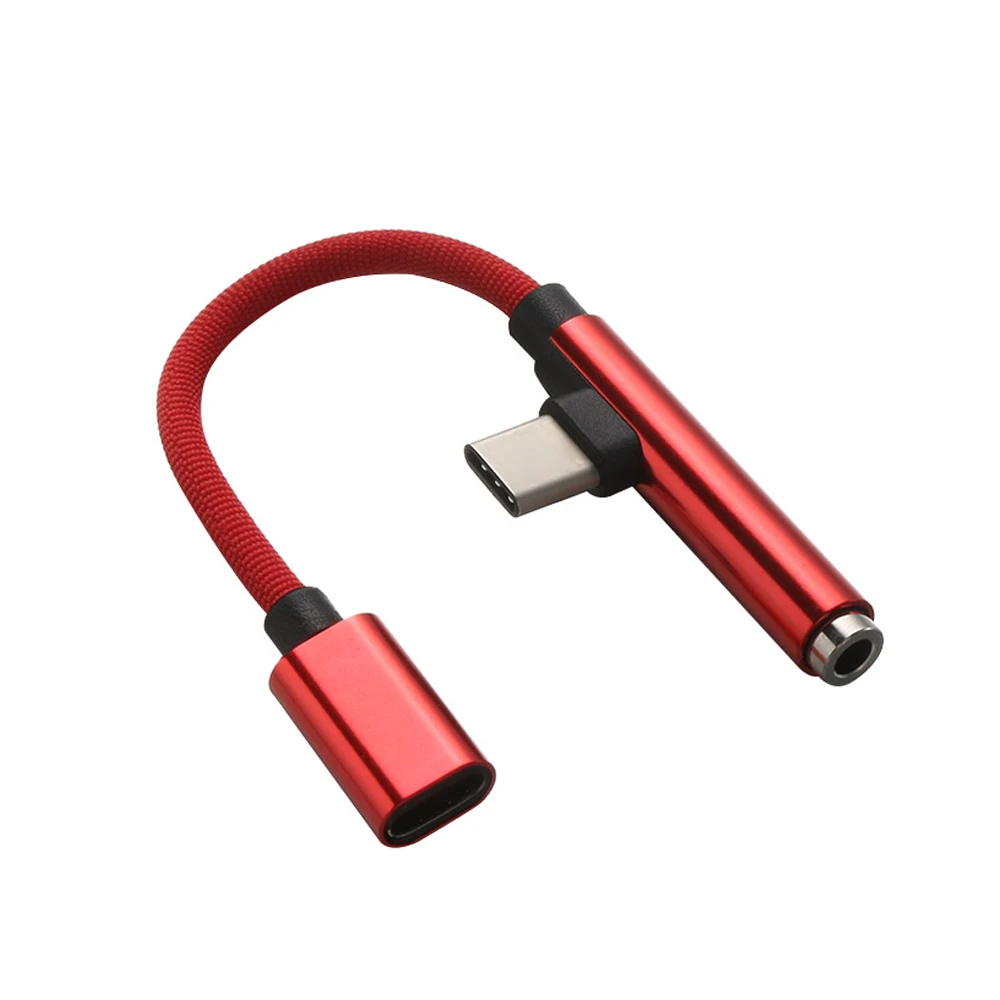 

1PC AUX Fast USB C Headphone Jack Type-C To 3.5 Mm Adapter Audio Convertor 2 In 1 Charging Cable Mobile Phone Adapters