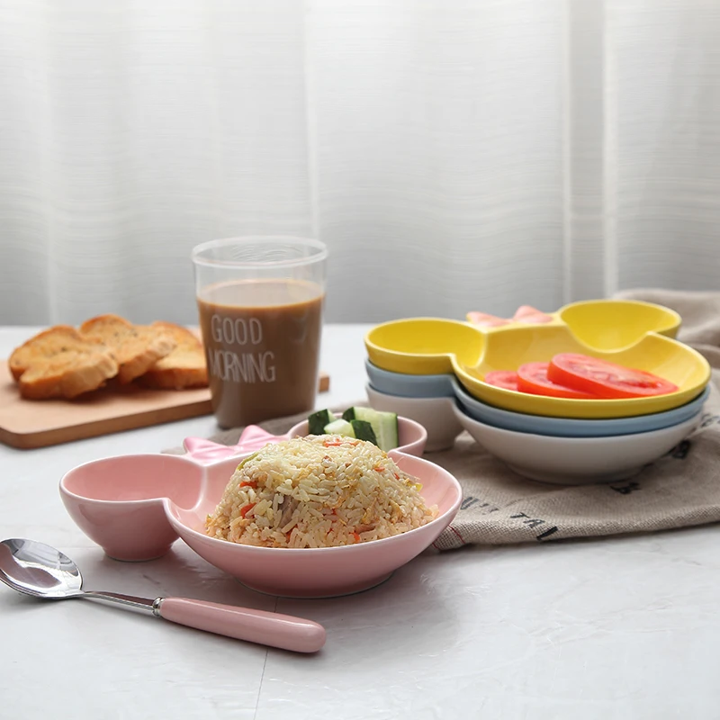 Cute Mickey Children's Ceramic Partition Meal Plate (6)