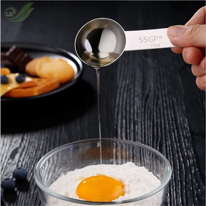 

Thick Stainless Steel Measuring Spoon4PCS Set Measuring Spoon Kitchen Tool Baking Measuring Spoon Milk Powder Coffee Scale Spoon