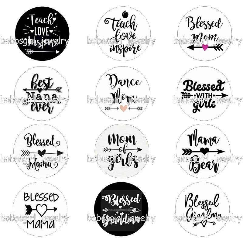 

TEACHER MOM MLESSED MAMA glass snap button photo print Phone Holder GS9970