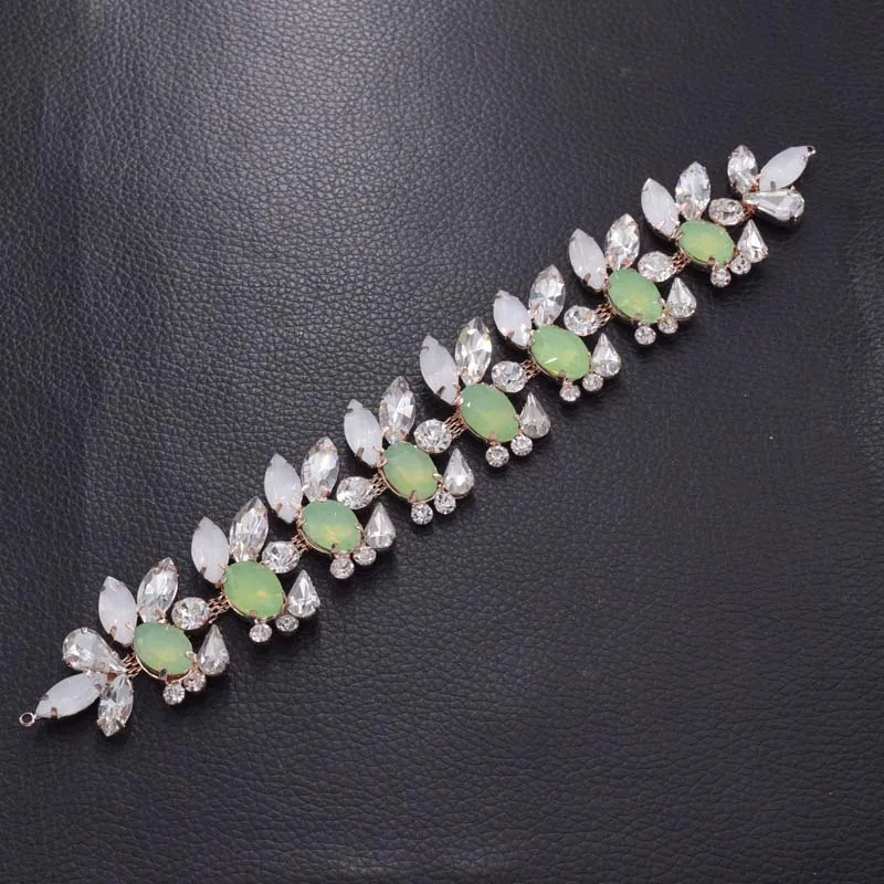 Opal rhinestone crystal appliques for bridal (7)