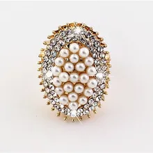 Zn 2020 anéis de pérolas para mulheres, elegante, imitação, para festa de casamento, joia, presente, tamanho ajustável, feminino, anel de noivado