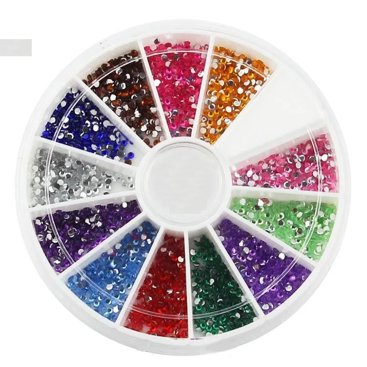 

ONE box New 12 Colors Fashion Nail Decoration Hollow sequins Super bright flash Rhinestone Nail Powder For Nail Art Tips M543