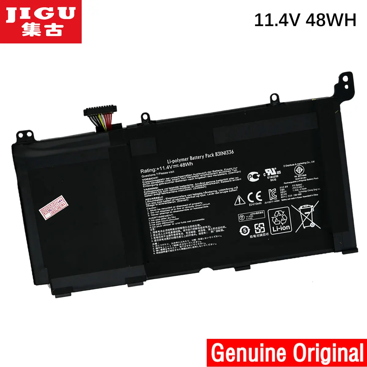 JIGU Original laptop Battery B31N1336 For ASUS VivoBook S551 S55IL S551LN-1A 11.4V 48WH B31N1336 BATTERIES