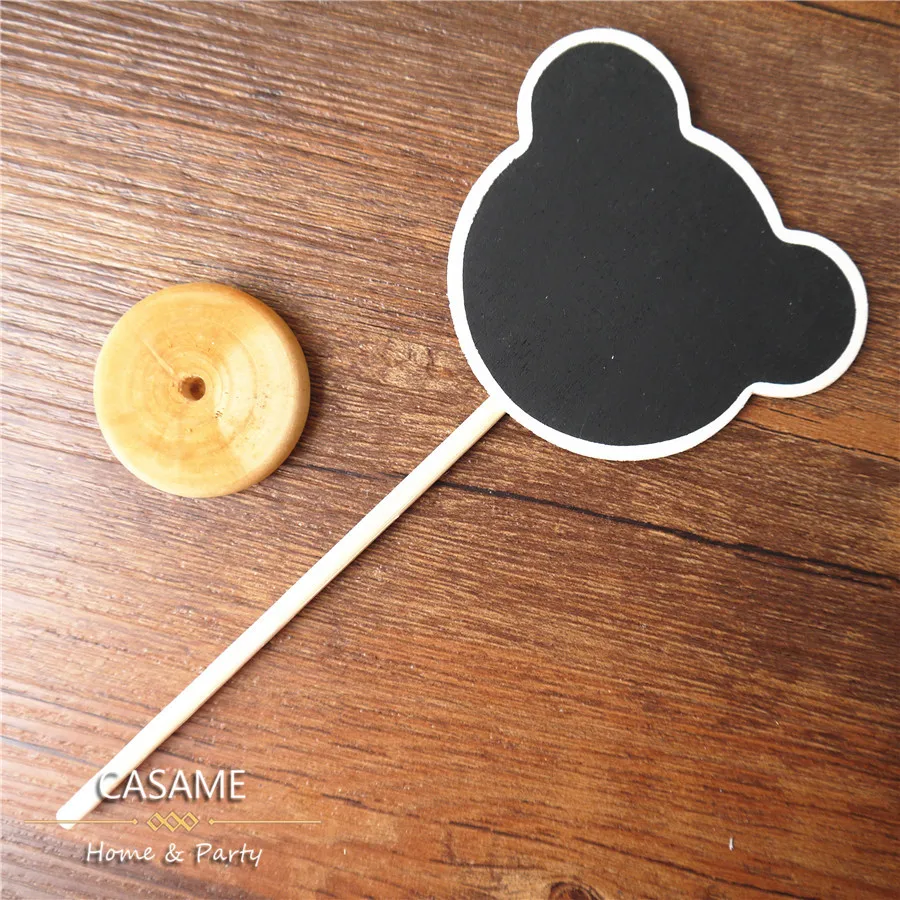 

Mini Wood Chalkboard Rectangle Shape Blackboards on Stick Stand Place Card Holder Table Number For Wedding Event Decoration