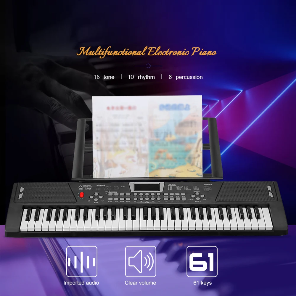 BD MUSIC BD 602 Multifunctional Electronic Piano 16 tone 10 rhythm