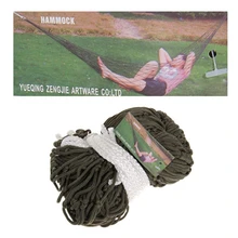 Outdoor Camping Durable High Strength Nylon Meshed Hammock for Camping Yard Sleeping Lounge Hanging Bed