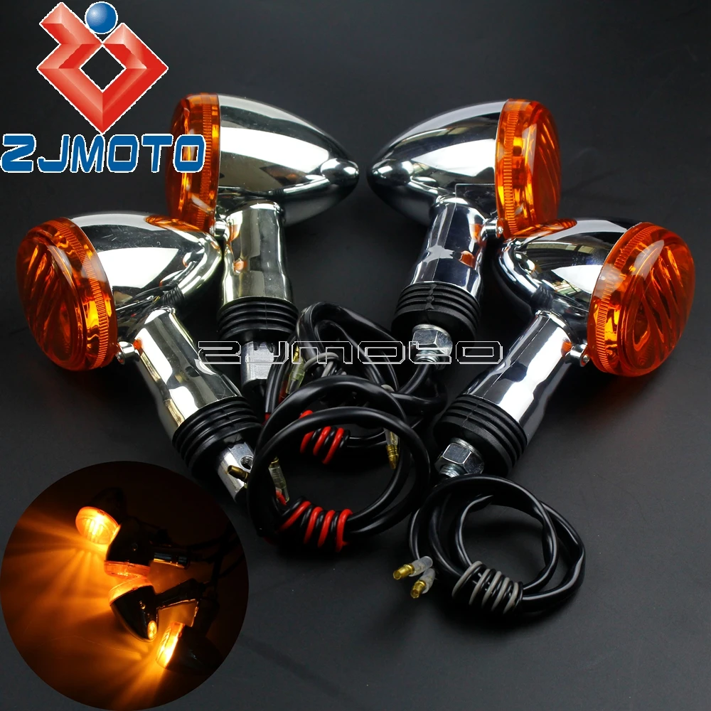 

Motorcycle Turn Indicators Light Flash Lamp Front & Rear Turn Signals Amber Light For Suzuki Boulevard M109R VRZ1800 2006-2015