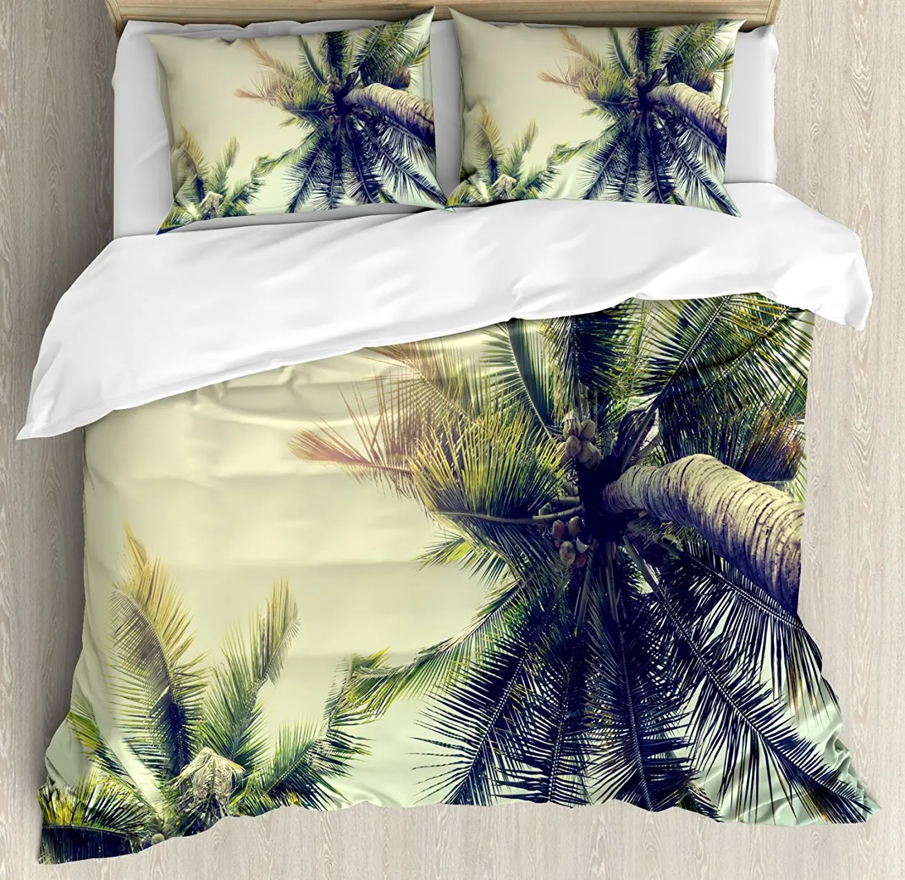 Palm Tree Duvet Cover Set Coconut Trees On Tropical Beach