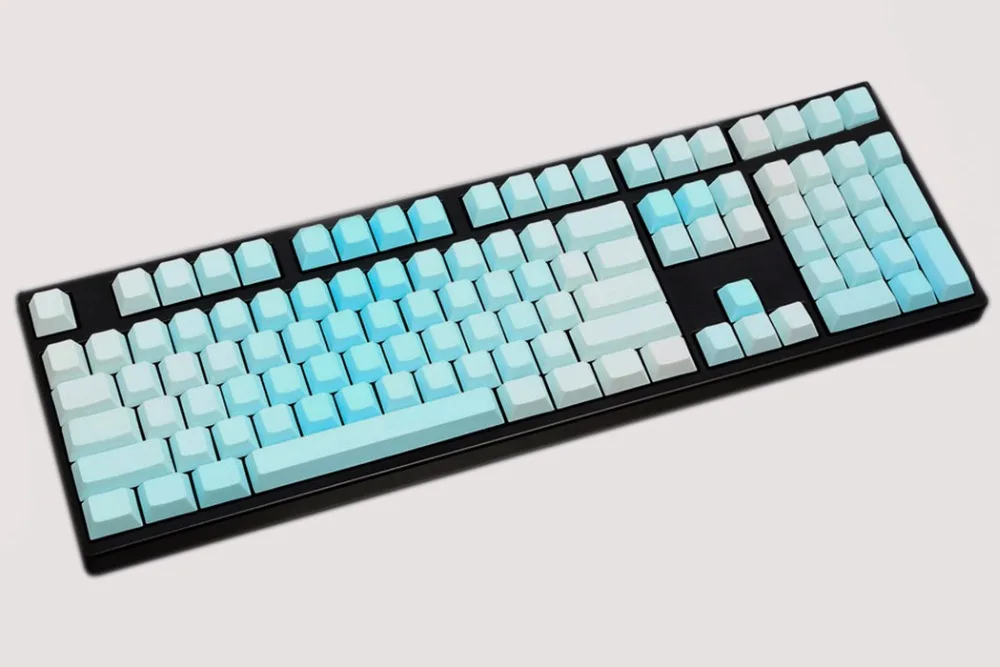NPKC PBT Sky Blue Gradient Keycaps with ANSI OEM Profile Fit Cherry MX