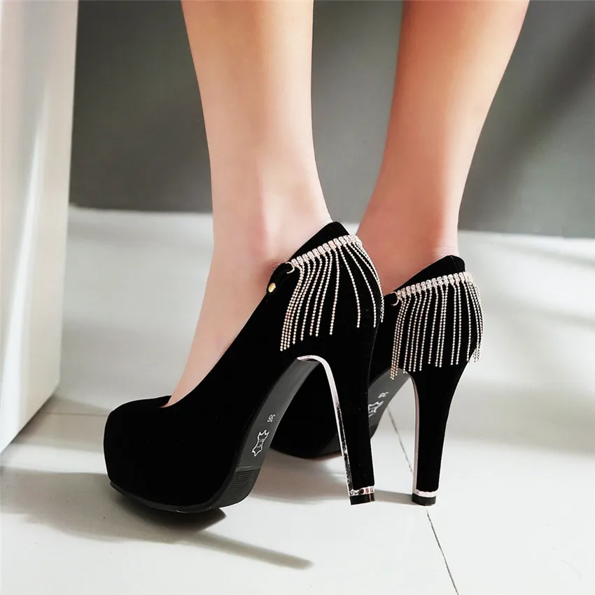 Women High Heel Shoes Platform Pumps Woman Thin High Heels Party Wedding Shoes Ladies Kitten Heels Plus Size 34 - 40 41 42 43