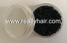 500pcs Black silicone micro nano bead with silicone line for Nano Hair Extensions tool kit 6