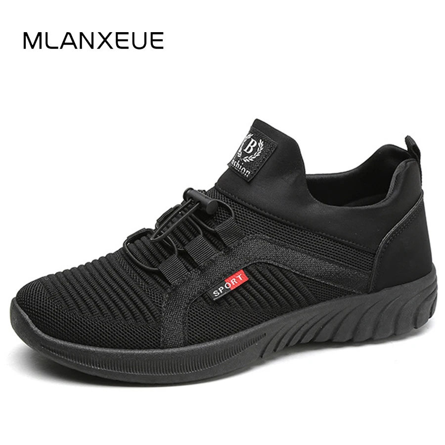

MLANXEUE New Autumn Fly Weave Men Casual Shoes Slip On Stripe Man Shoes Fashion Breathable Students Sneakers Travel Shoes