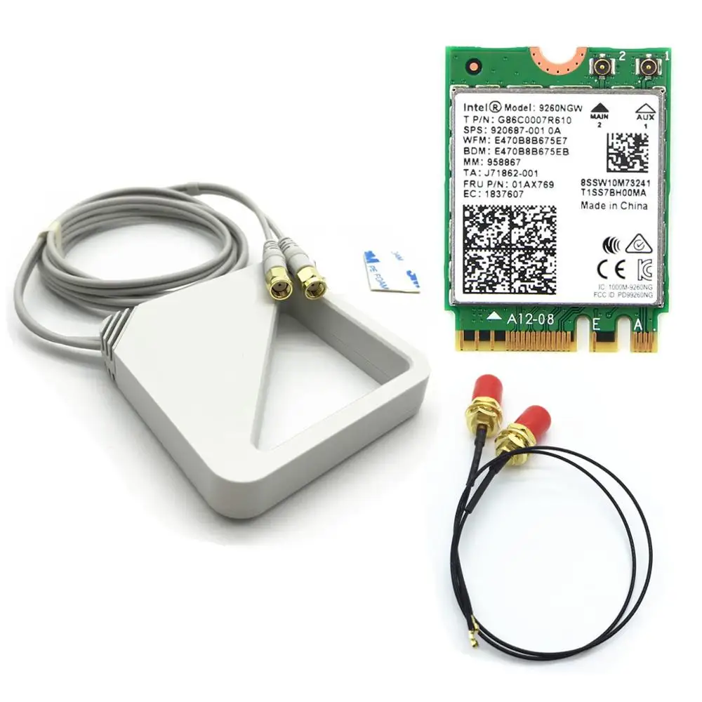 Для внешней двухдиапазонной антенны с 9260NGW 9260 1730 Мбит/с NGFF M.2 ключ A/E Bluetooth 5,0 Wifi набор карт
