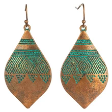 Этнические серьги в индийском стиле, ювелирные изделия, женские богемные этнические серьги в форме капли воды для женщин, винтажные классические металлические тибетские серьги, подарок