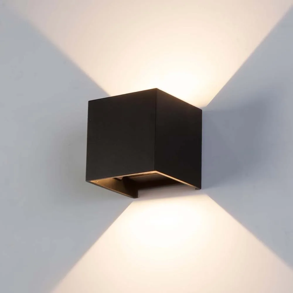 IP65 Waterproof 12W indoor outdoor LED Wall Light lamp modern Aluminum Adjustable Surface Mounted Cube led Garden Porch Light