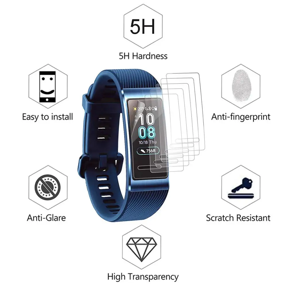 

3PCS Soft TPU Transparent Screen Protector Protective Film for Huawei Band 3 Pro Drop Scratch Resistant HD Film