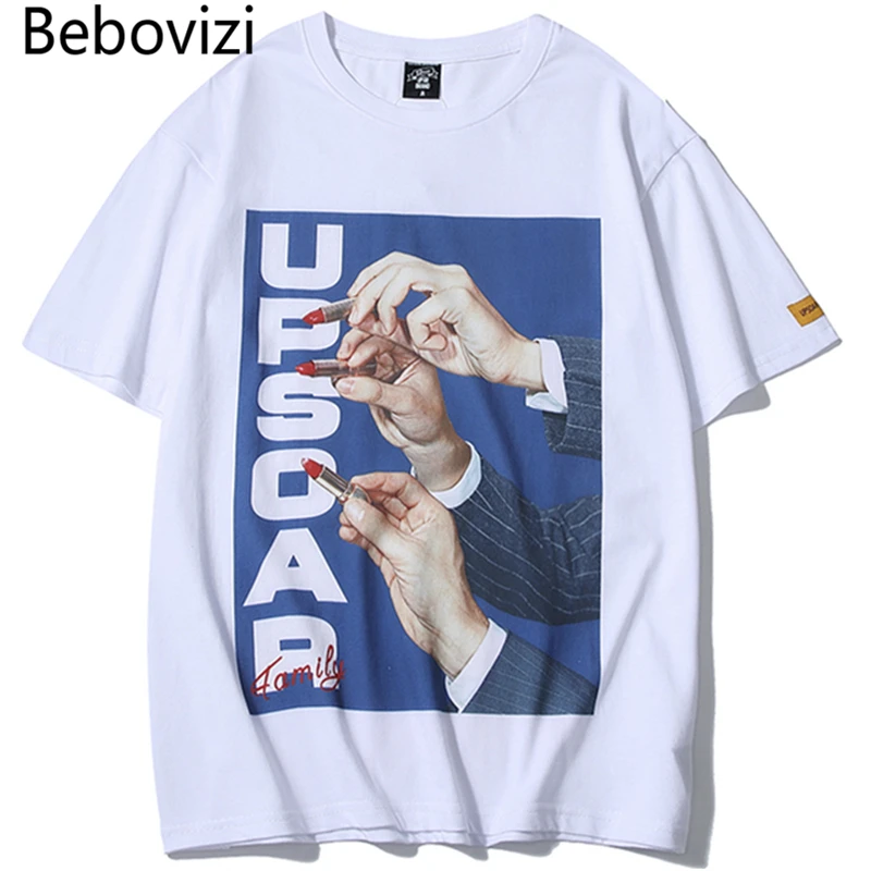 

Bebovizi 2019 Men Fashion Funny Pattern Print Tshirts Streetwear Hip Hop Unisex T Shirts Casual Short Sleeve Tops Tees