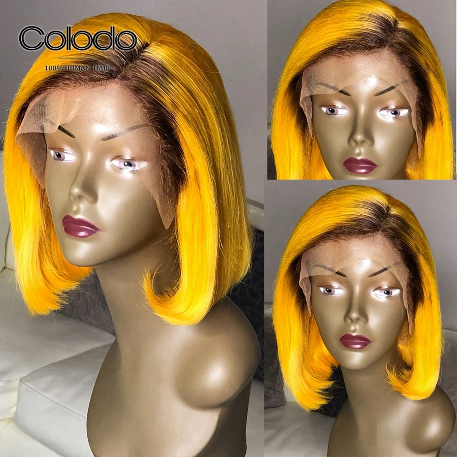 COLODO розовый кружевной передний парик их натуральных волос предварительно сорвал прямой цветной парик с натуральной линией волос