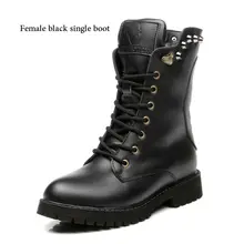 BIMUDUIYU Classic Ankle Martin Boots Trendy Motorcycle Men Couple High Cut Rivet Snow Boots Winter Warm Flat Shoes Russian Style