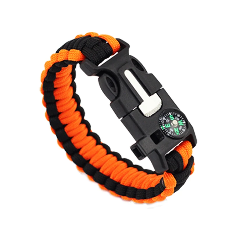 Paracord Survival Kit[5 in 1] Outdoor Bracelet with Compass Spark Rod Knife & Whistle for Hiking Camping Hunting Travel(2 packs) | Спорт и