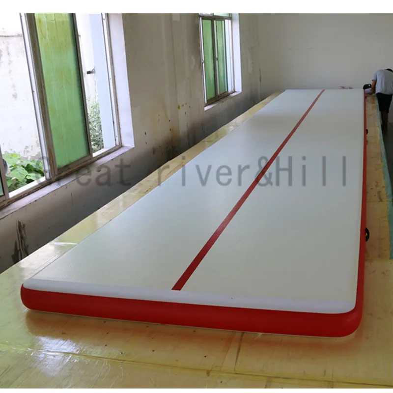  Great river hill fitness training mat inflatable air track foldable mat 8m x 1m x 10cm
