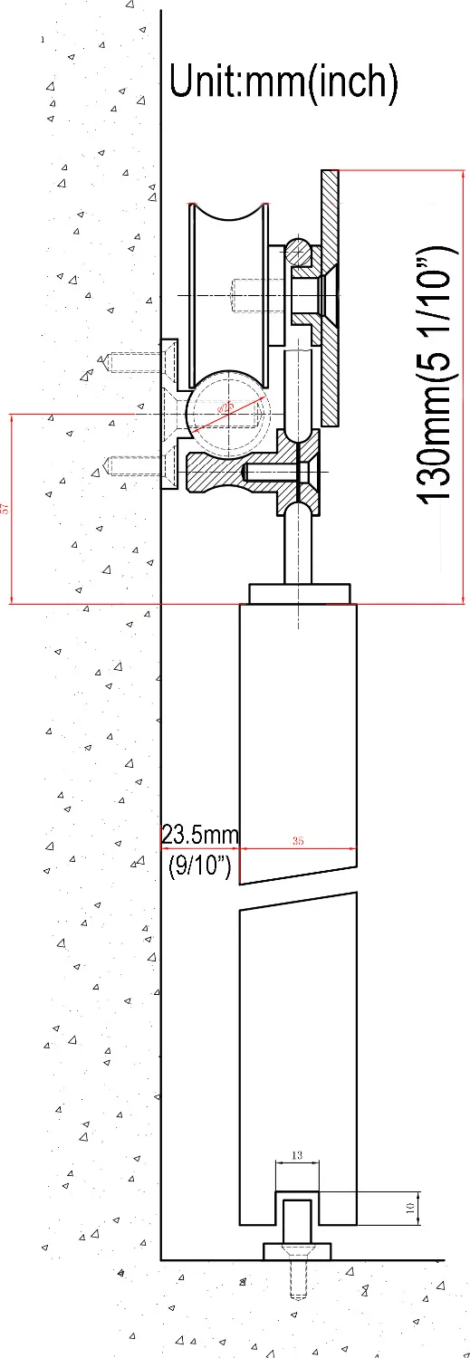 DIYHD 5FT-8FT нержавеющая сталь оборудование для раздвижной двери сарая Верхнее Крепление спиц колеса Интерьер Деревянные двери прокатки трек