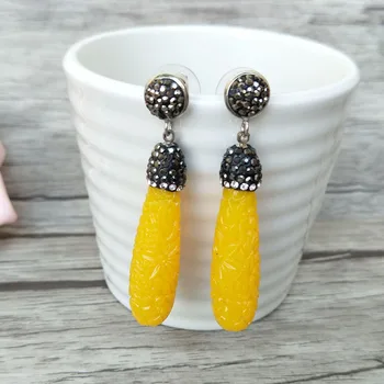

5 Pairs Resin Cut Out Carvings Earring ,Pave Crystal Rhinestone Dangle Earrings Jewelry For Women Earrings ER421