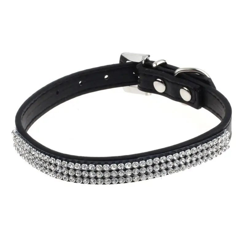 

dog Collar Harness Exquisite iamond Adjustable Rhinestone Collar DdogPuppy Buckle Leather Collars collier chien