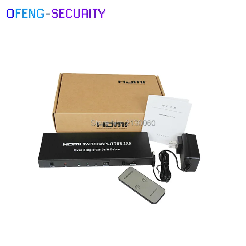 Сплиттер hdmi cat 2X6 hdmi сплиттер/удлинитель по одиночной Cat 5E/6, с 4 шт 60 м удлинители