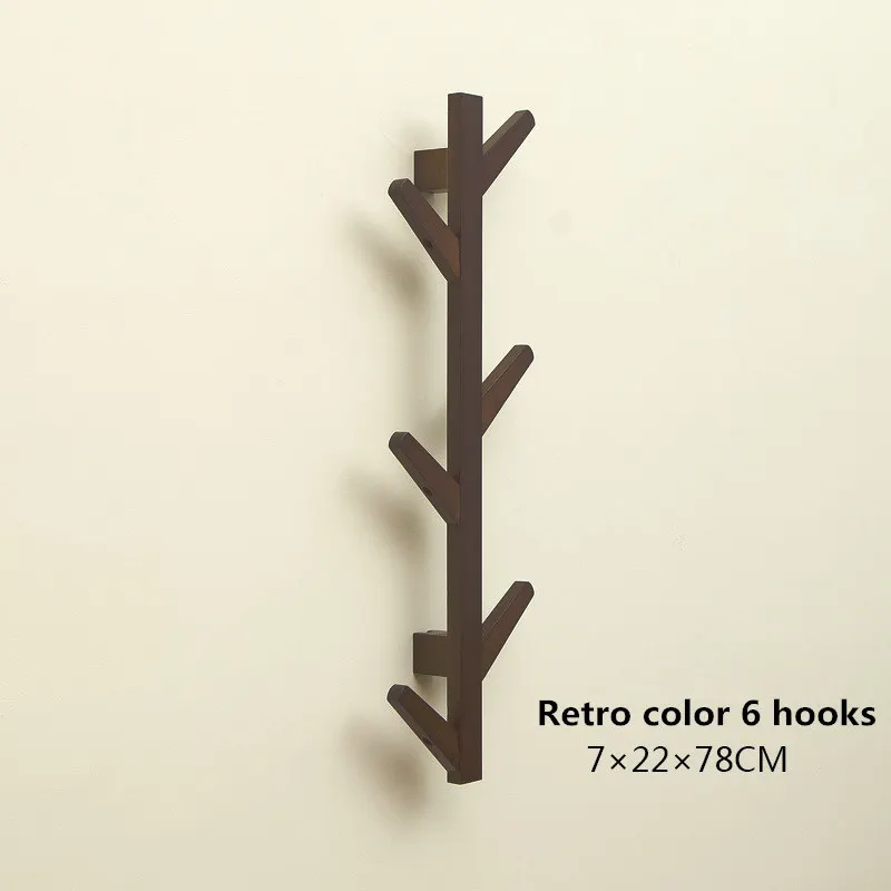 68 Hook Creative Tree Branch Shaped Solid Wood Wall Mounted Hanger Hall Entrance Decoration Hat Coat Rack Wall Decoration Hook (6)