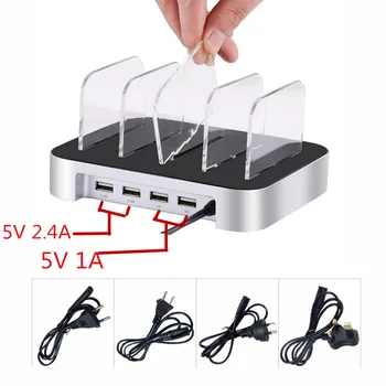 

5V 2.4A/1A 4 Port USB Smart Fast Charger Station for IOS Android Smart Phones Tablet Universal Charging Station for iPad Xiaomi