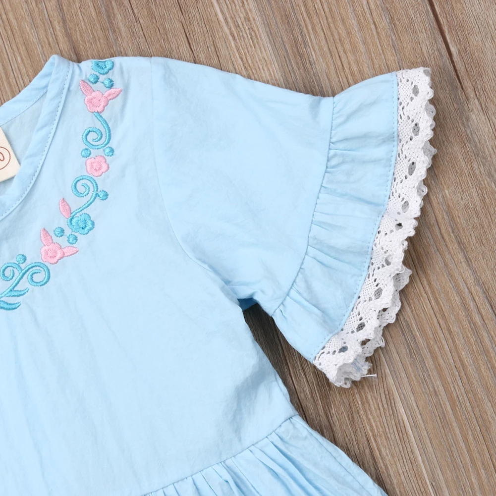 Baby Summer Clothing Sister Matching Outfits Girl Short Sleeve Flower Romper Dress Matching Layered Ruffled Outfit Set