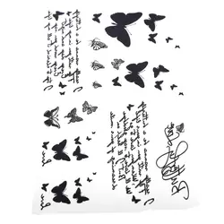 Новое поступление 14.5*9.5 см бабочка письмо Дизайн Водонепроницаемый Переброска воды tatoo Стикеры временные татуировки